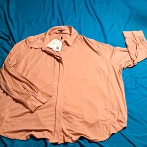 Women's Universal Standard Full Placket Knit Mahogany Rose Jacket Size XL NWT